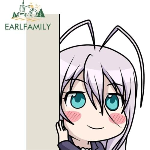 EARLFAMILY 13cm x 11.3cm Anime Funny Car Stickers for High School DxD Peeker 3D Bumper Trunk Decals Wall Door Vinyl Car Wrap