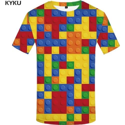 Summer Square T-shirt Men Geometric Tshirt Printed Russia Shirt Print Cartoon Funny Tshirts Colorful Anime Clothes Mens Clothing