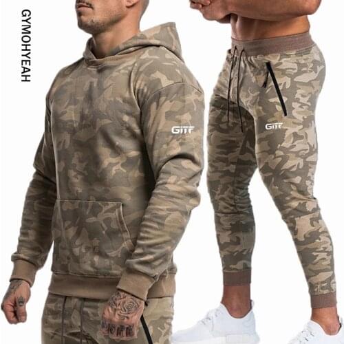 GYMOHYEAH Mens Camouflage Hoodies