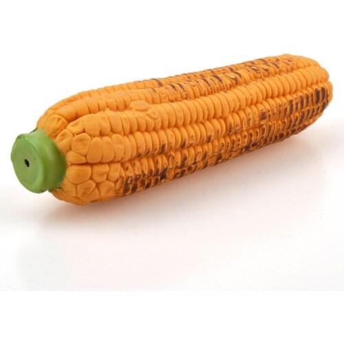 Corn Shape Pet Dog Toy Latex Bite-resistant Dog Chew Squeaky Toy Pet Interactive Training Supplies