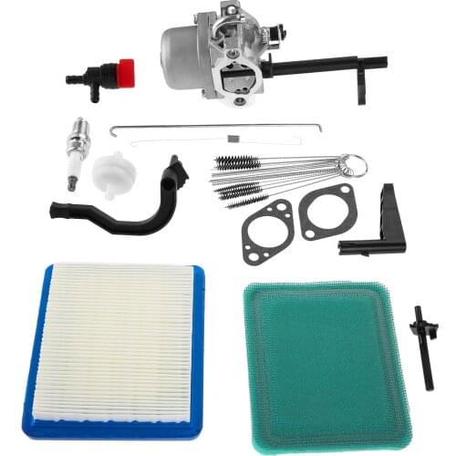 Carburetor with Air Filter Spark Plug Fuel Shut-off Valve Kit for Briggs & Stratton 697978 796321 696132 696133 796322