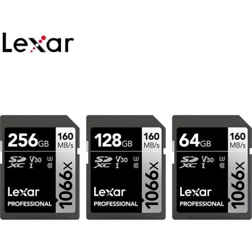 Lexar Professional Silver Series SD Card 1066x 64GB 128GB 256GB High Speed UHS-I C10 V30 Memory Card For 4K Camera