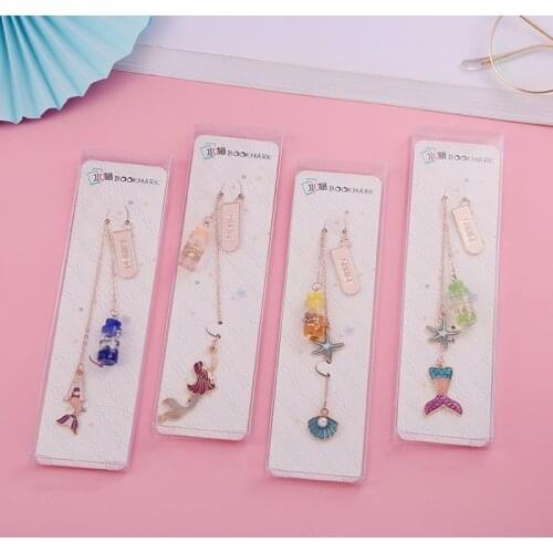 Kawaii Mermaid Drifting Bottle Bookmark Decor Accessories Book Mark Page Folder Office School Supplies Stationery