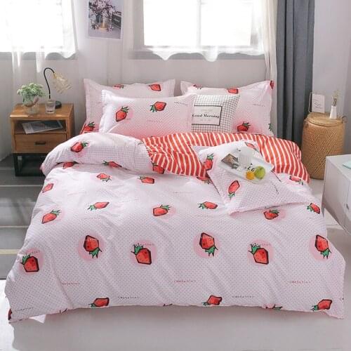 Modern Pink Bedding Set Single Full Queen King Size Polyester Cotton Bed Linens Flat Sheet Duvet Cover 2021 Bedclothes Bed Cover