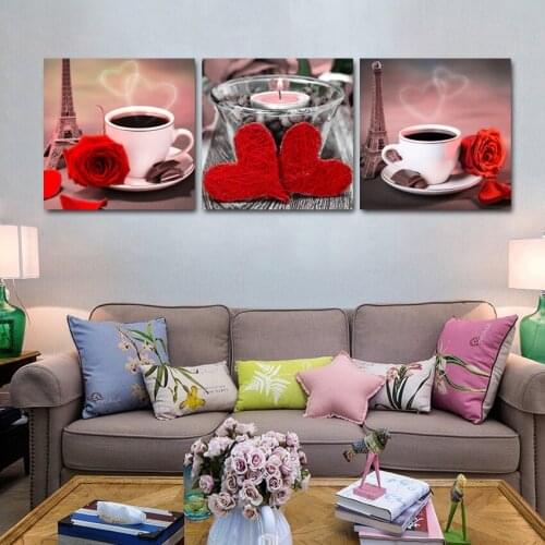 Kitchen Canvas Wall Painting Modern Coffee Landscape Canvas Picture Wall Poster And Print Living Room Home Decoration CTKF001A