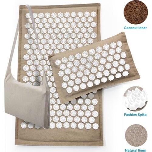2021 new coconut fiber lotus yoga mat acupuncture point massage cushion stress relief back soothing cushion