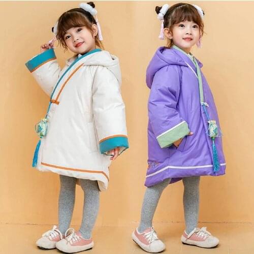 Fashion 2019 Children Autumn Winter Toddler Kids Girls Parkas Coat Baby Girls Down Cotton Jackets China Style Girl Coats Outwear