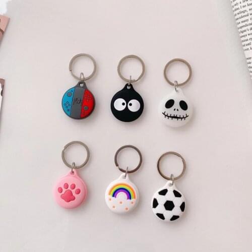 Cartoon Case For Apple Airtag Liquid Silicone Protective Sleeve Keychain For Apple Locator Tracker Anti-lost Device Air tag Case