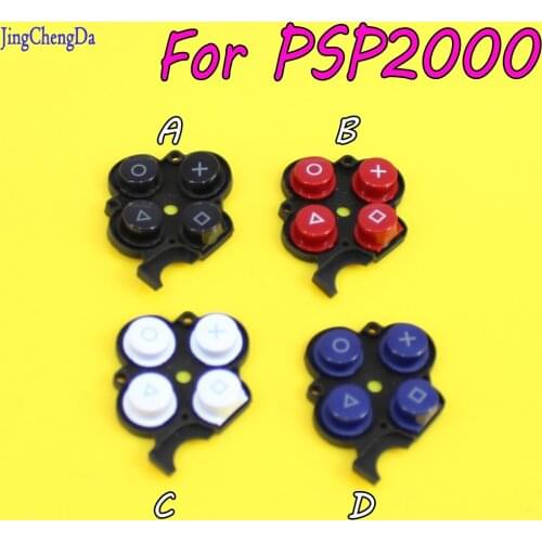 JCD Black Red White blue Silver Buttons Key Pad Set for Sony PSP2000 Slim Console Replacement Right Button