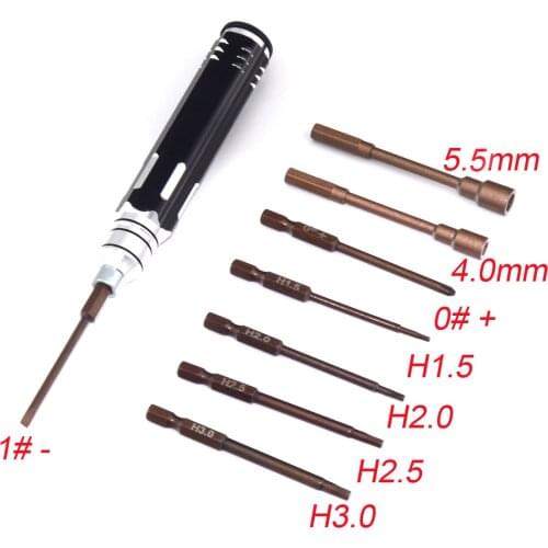 8in1 Screwdriver Set RC Repair Tool Kit 1.5 2.0 2.5 3.0mm 4 5.5 BOX 0# 1# For for RC Quadcopter FPV Car Helicopter Drone UAV