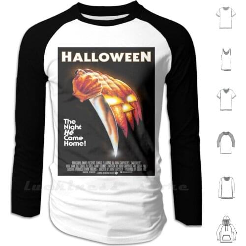 Original Halloween Poster Hoodies Long Sleeve Halloween Orginal Michael Myers 1978 Classic Vintage