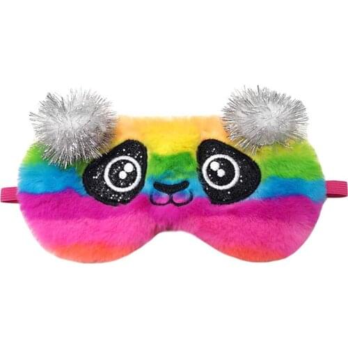 Unicorn Eye Mask Cute Sleeping Eye Band For Children Travel Soft Animal Women Eye Cover Blindfold Plush Shade Cover Kids