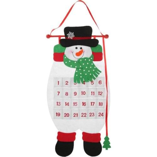 Christmas Advent Calendar Felt Fabric Holiday Countdown Xmas Tree Decor Supplies M09