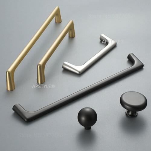 Square Drawer Cupboard Handle Zinc Alloy Kitchen Cabinet Knob Silver Black Golden Nordic Style Wardrobe Furniture Hardware