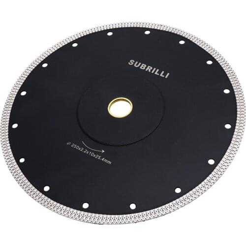 1Pc Dia 10" 250mm Super-Thin Diamond Cutting Disc X Mesh Turbo Rim Segment Saw Blades for Ceramic Tile Porcelain