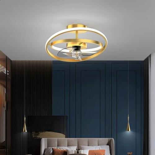 Nordic Led Iron Ceiling Fan Light Lumination Angle Is Adjustable For Living Room Bedroom Study Three Color Dimming Luminaire