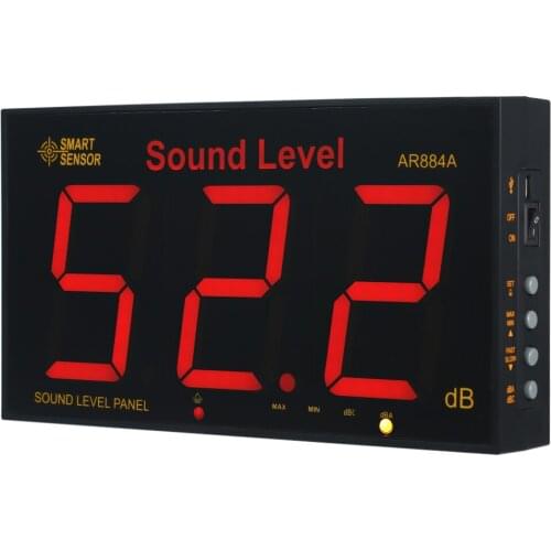 SMART SENSOR Sound Level Meter With Large LCD Screen Wall Mounted Digital Noise Meter Decibel Monitor Noise Measuring Instrument