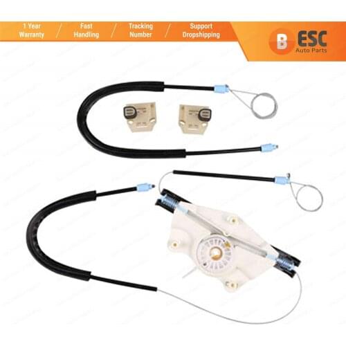 ESC EP8582-1 Manual Window Regulator Set Repair Front Left Door for Skoda Fabia 1 1999-2008 Cable Wheel of House and brackets