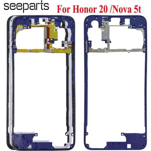 For Huawei Honor 20 Back Frame Rear Bezel Plate Chassis Housing For Huawei Nova 5T Back Frame Replacement