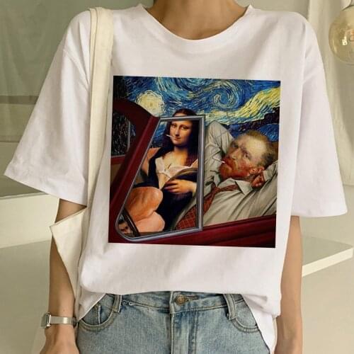 New Van Gogh T Shirt Art Painting T Shirt Women Funny Print Short Sleeve T-shirt Harajuku Ullzang Tshirt Fashion Top Tees Female