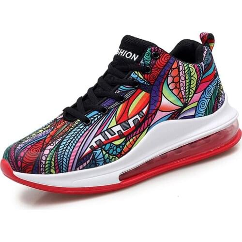 2021 New Women Platform Sneakers Breathable 2021 Fashion Casual Lover Graffiti Totem Ankle walking Outdoor Shoes Tenis Feminino