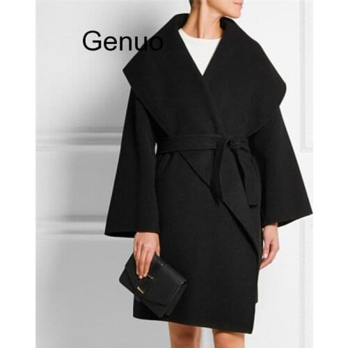 Autumn Winter Woolen Coat Simple Fashion Shawl Plus Size Loose Medium Long Wool Jacket Women Outwear 2020 New