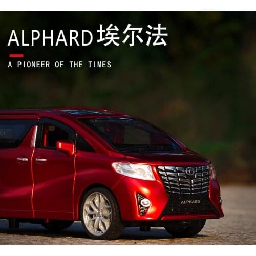1: 32 Toyota Alphard Baby Sitter Car Alloy Aar Model Light Music 6 Open Door Metal Toy Car Childrens Toy Birthday Gift
