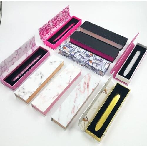1PCs Empty Custom Eyeliner Pencil Box Wholesale Makeup Lash Gule Pen Liquid Eyeliner Pencil Package Self adhesive Boxes Printed