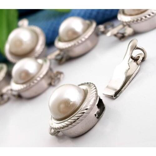100pcs/lot Fashion Jewelry Hook Jewelry Findings DIY Faux Simulated Pearl Necklace Clasp,Bracelet Buckle Hooks