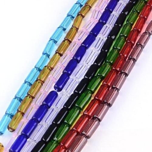20Strands 10x4mm Transparent Glass Tube Bead Strands for Jewelry Making DIY Accessories Findings,about 32~33pcs/strand, 12.5"