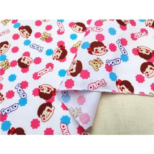 50x145cm Cartoon milk girl Polyester Cotton Fabric Printed Fabric For Patchwork Home Textile DIY Craft Mask