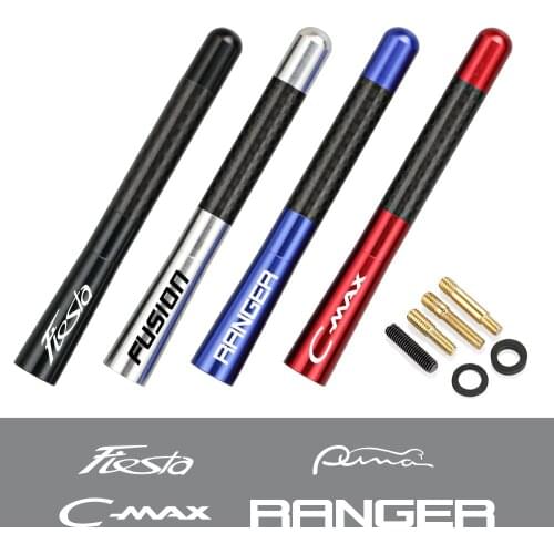 12cm Carbon Fiber Radio Car Antenna For Ford Fiesta Fusion Ranger C-Max Puma Galaxy Transit Flex GT Raptor Figo Auto Accessories