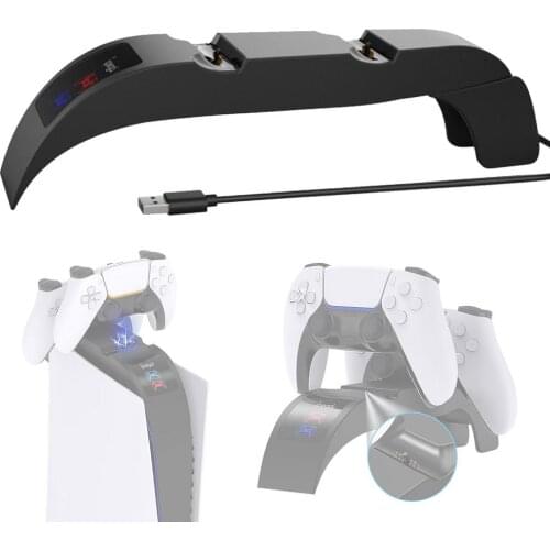 For PS5 Dual Fast Charger Wireless Gamepad Controller USB Type-C Charging Cradle Dock Station For Sony PlayStation5 Joystick