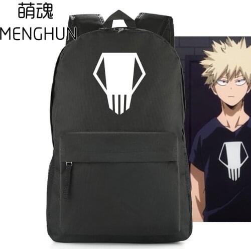 My hero academia character Bakugou Katsuki concept black nylon school bag cheap school bag cartoon backpack anime backpack