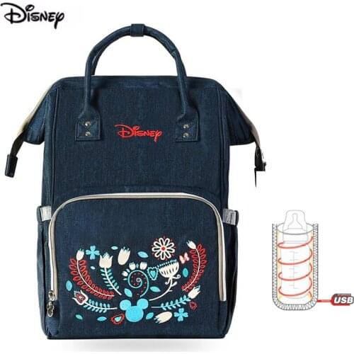 Disney Minnie Diaper Backpack Wave Point Waterproof Multifunction Large Capacity Mother Bag For Nappies Baby Bag For Mom Travel