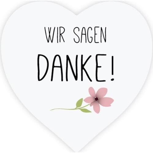 DouxArt 100 Pieces Stickers Wir Sagen Danke, 38MM Wedding Baptism Communion Favors Invitations Gift Labels Seals