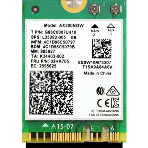 Dual Band Wireless M.2 Wifi 6 for AX200 2974 Mbps Bluetooth 5.0 802.11 MU-MIMO NGFF Laptop Network Card Windows 10