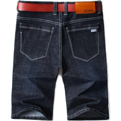 Mens Summer Stretch Lightweight Blue Denim Jeans Short for Men Jean Shorts Pants Plus Size Large Size 42 44 46