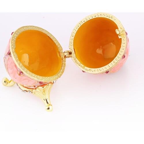 Enamel Rhinestone Love Heart Storage Box Mini Easter Egg Wedding Jewelry