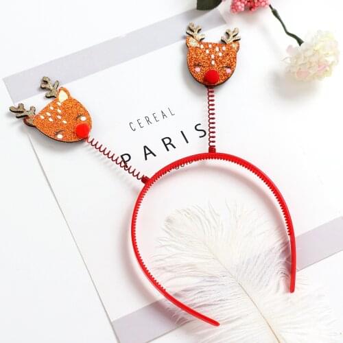 Hot Merry Christmas Headbands Fancy Cute Elk Xmas Kids Baby Hairhoop Party Decor Headwear Hot Hair Accessories Gift