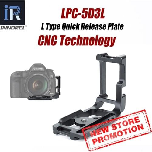 INNOREL LPC-5D3L L Quick Release Plate Vertical or Horizontal Shooting Bracket Hand Grip for Canon 5D3/5D4 Camera Tripod Head