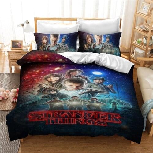 Horror Movie Stranger Things Duvet Cover Set Twin Full Queen King Size Bedding Set Bedclothes Home Textile for Boys Girls Young