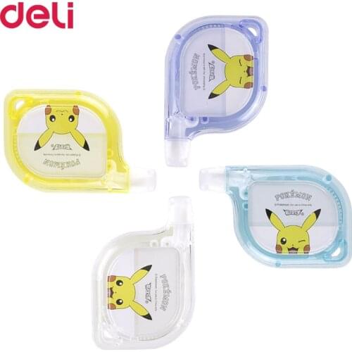 Deli Pikachu 6M Correction Tape 3pcs Student Modified Tape Transparent Correction Tape Office Stationery Supplies Wholesale