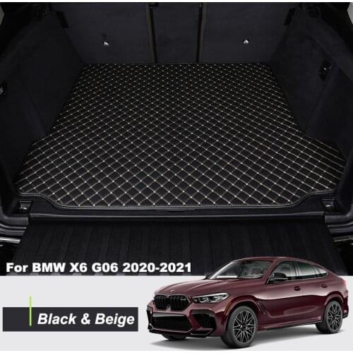 Leather Car Trunk Mat for BMW X6 G06 2020 2021 Rear Trunk Floor Mat Tray Carpet Cargo Liner Auto Accessories
