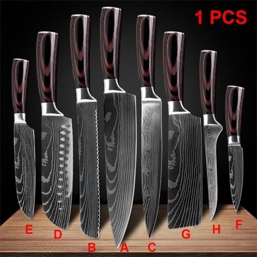 Kitchen Chef Knives sushi knife Japanese 7CR17 440C High Carbon Stainless Steel Damascus Laser Pattern Slicing Santoku Tool