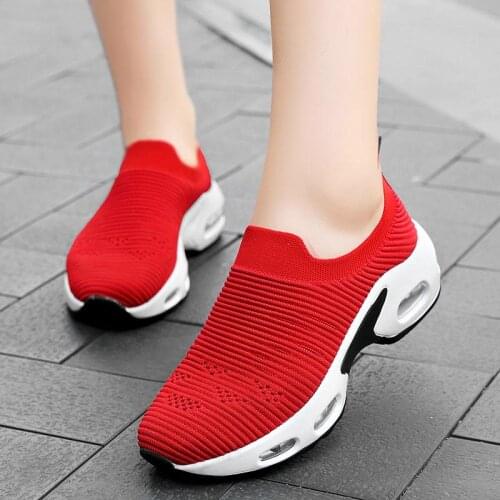 Big Size Summer Slip on Sneakers Womens Socks Women Knitted Running Shoes Sport Women Red Sports Shoes Kids Trainers Gym A-1507