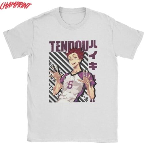Mens T-Shirts Haikyuu!! Satori Tendou Tendo Novelty Pure Cotton Tee Shirt Anime Manga T Shirts Round Collar Tops 4XL 5XL 6XL