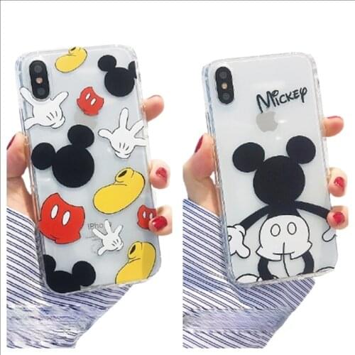 Disney Mickey Cartoon Animation Apple Mobile Phone Case IPhone7/87/8plusX/XS/XR/XSMAX/11 Transparent Soft Shell All Inclusive