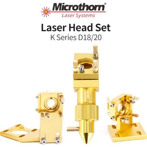 0133VECI K Series CO2 Golden Laser Head Set Lens Dia12/18/20mm Mirror Dia 20mm for 2030 4060 K40 Laser Engraving Cutting Machine