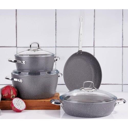 Cookware Set 4 piece Granite Stew Pot Made in Turkey